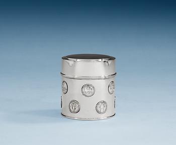 615. A W.A. Bolin sterling jar with cover, Stockholm 1952.