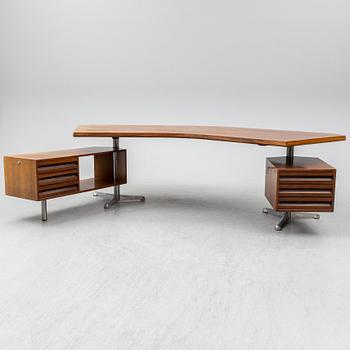 OSVALDO BORSANI, executive desk with armchair, Tecno Italy, 1970's.