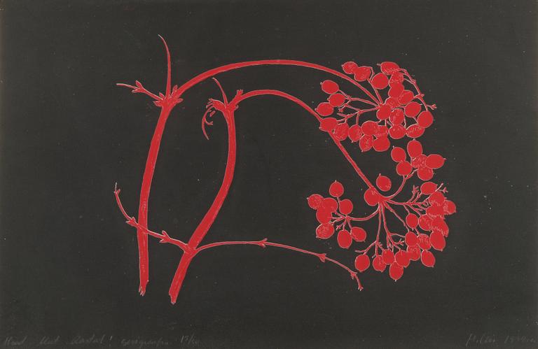 Malle Leis, serigrafi, signerad och daterad 1994, numrerad 13/50. Med dedikation.