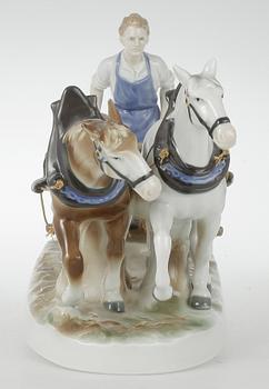 FIGURIN, porslin, Otydlig märkning, Tyskland, 1900-tal.