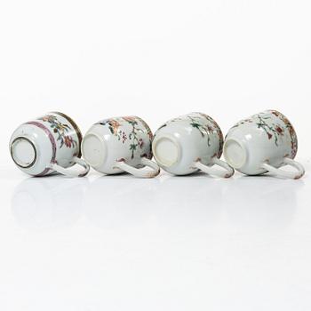 A group lot of 11 Chinese cups, Qing dynasty, Qianlong (1736-95).