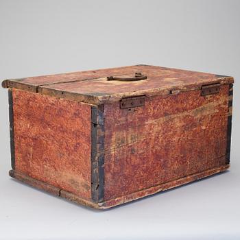 A folk wood box dated 1866.