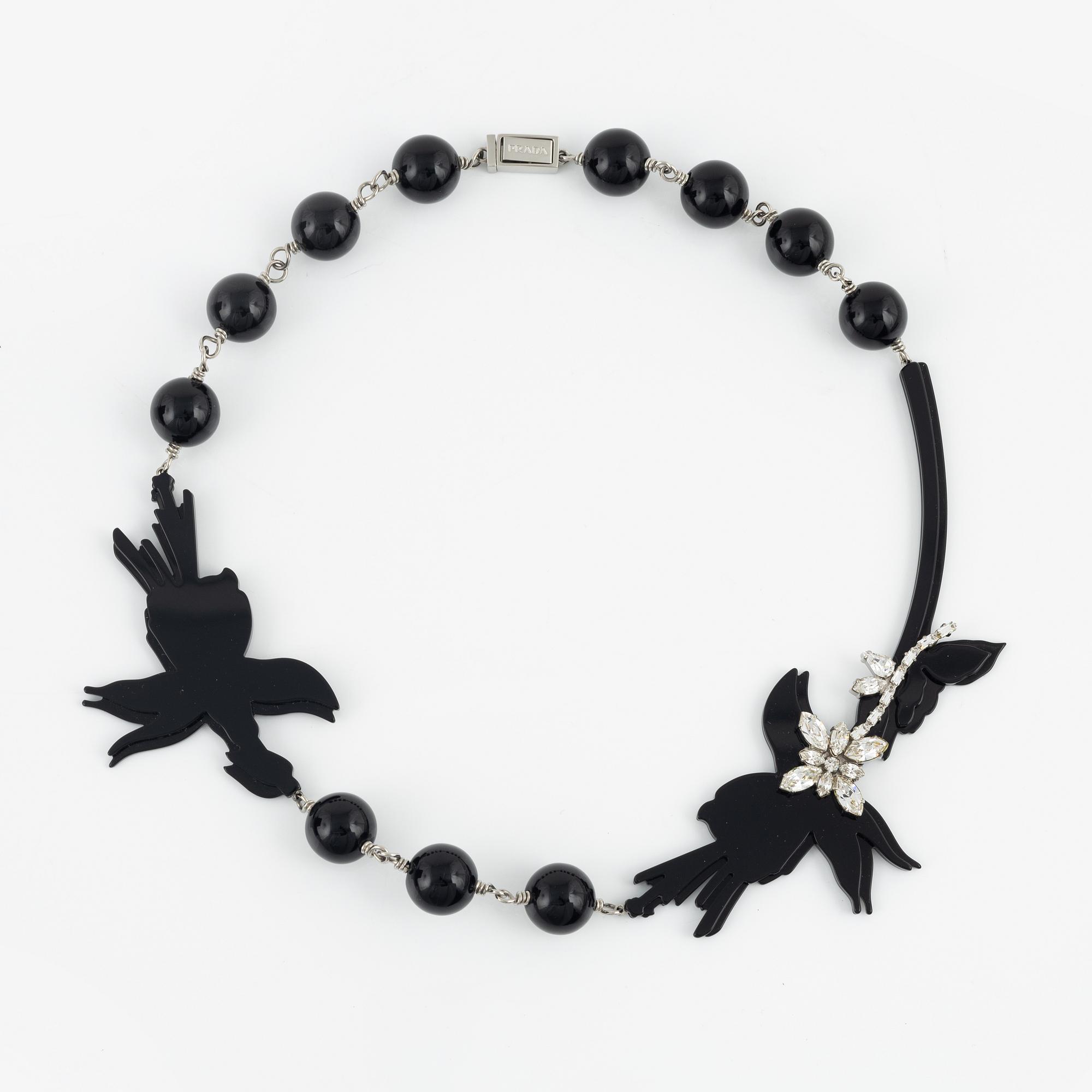 Prada acrylic and rhinestone necklace. Bukowskis