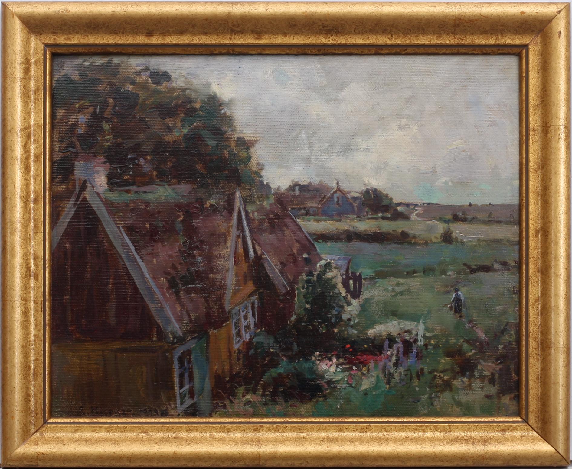 ESTHER KJERNER, olja på pannå, sign o dat 1929.