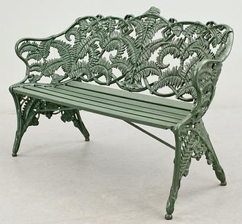 TRÄDGÅRDSBÄNK, gjutjärn samt trä, märkt Aggenberg Stockholm, Sverige, 1900-tal.
