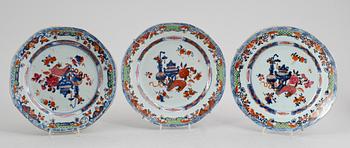 TALLRIKAR, 3 st, Kina, 1700-tal.