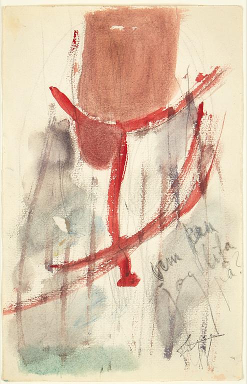 Eddie Figge, mixed media on paper, signed with stamp, executed around 1953.