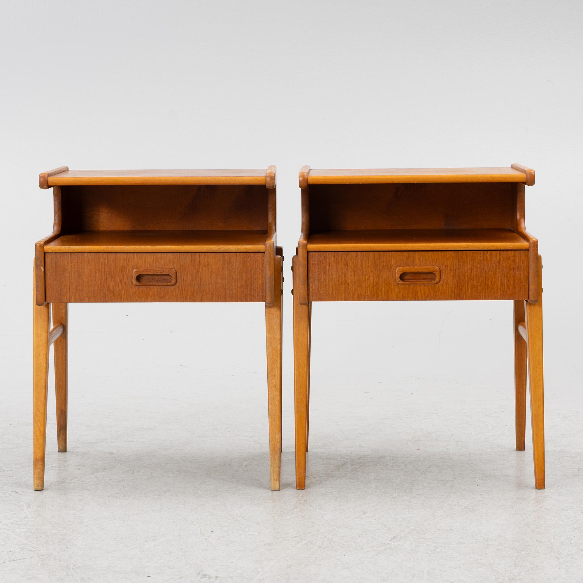 A pair of bedside tables, 1950s.