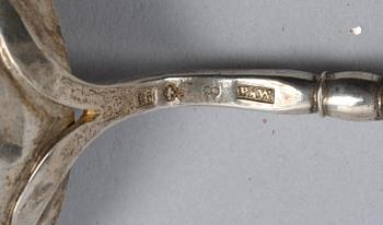 PARTI BESTICK, 7 st, silver, bla Johan Theodor Hagman, Uppsala 1886.