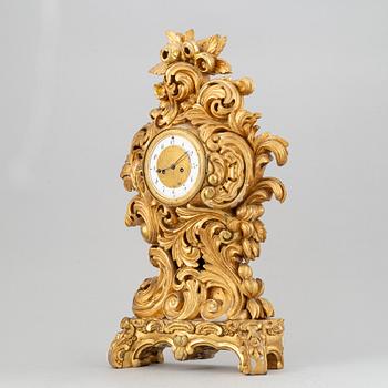 A rococo style table clock, 19th Century.