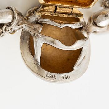 Ole Lynggaard armband 18K vitguld med kullås.