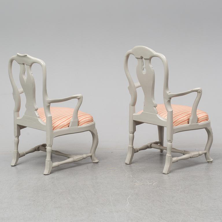 Two Rococo armchairs, 18th Century.