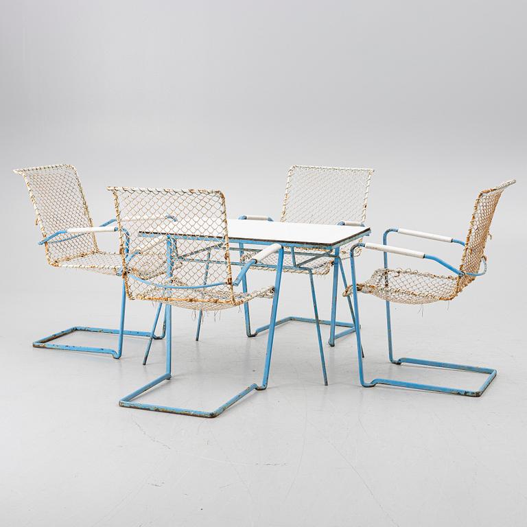 A set of garden furniture, model P-40 and P-50, Grythyttan, Sweden, late 1950's.