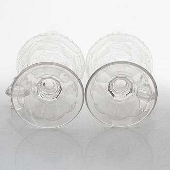 Edward Hald, a pair of "Molnet" decanters with stoppers, Orrefors, Sweden.