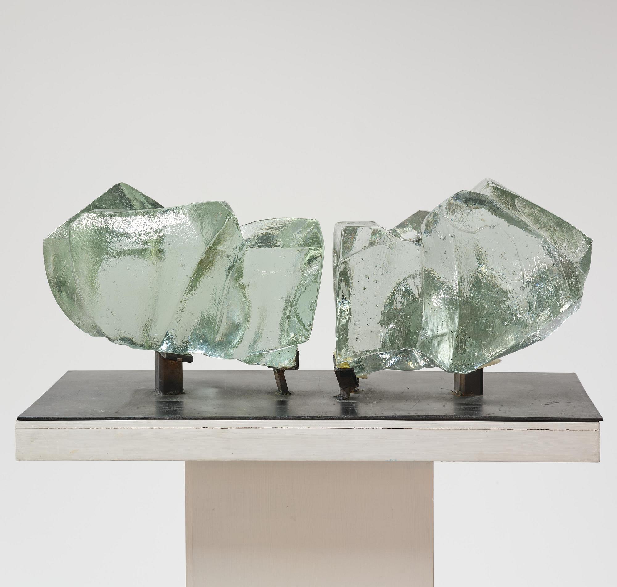 Edvin Öhrström, a cast glass sculpture, Lindshammar Glassworks, 1976, ed. 1/9.