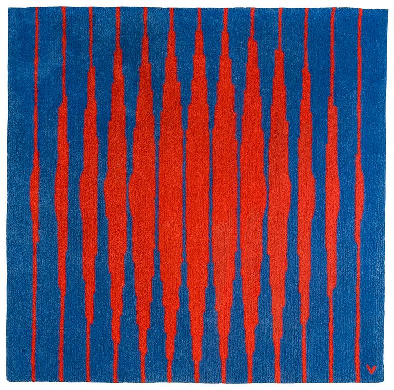 VÄGGMATTA. "Capella 17". Handtuftad. 177,5 x 179 cm. Signerad V (Victor Vasarely), OY Finnrya AB, Hiekkaharju, Finland.