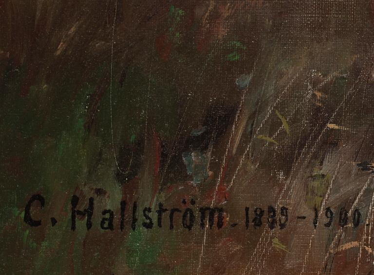 CARL HALLSTRÖM. Sign C Hallström. Olja på duk.