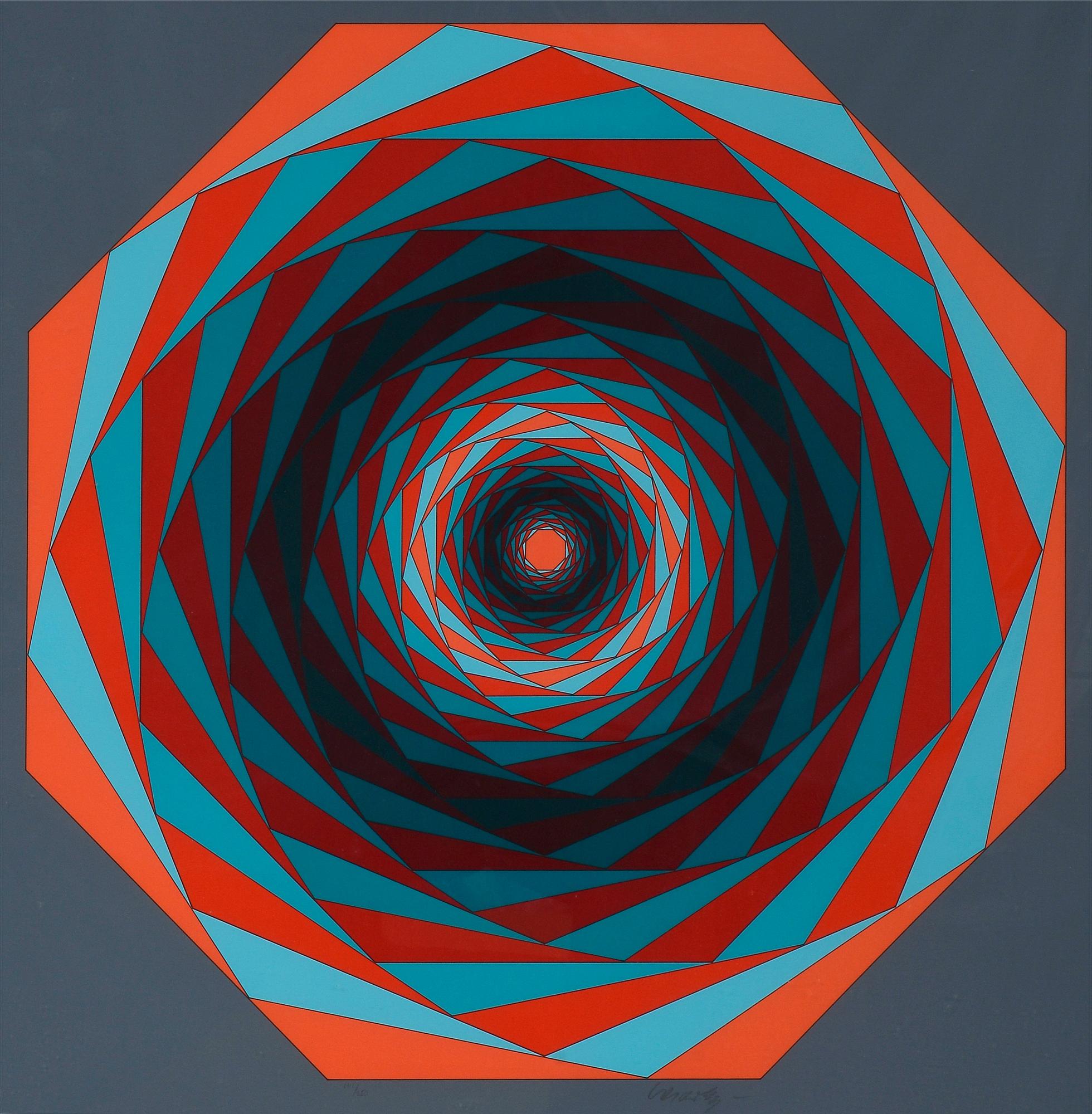 VICTOR VASARELY, serigrafia, signeerattu.