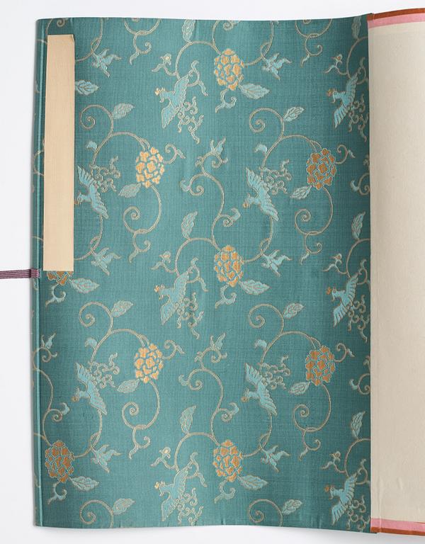 A Japanese Makimomo, ink and colour on paper, Meiji (1868-1912).