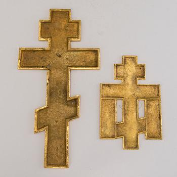 CROSSES/ICONS, gilt bronze, Russia 19th century.