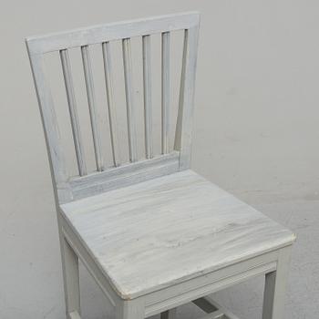 Eight 19th century painted chairs.