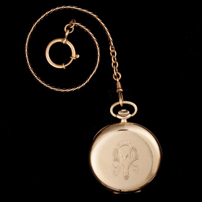 FICKUR, 14K guld, Moser, keden metall. 1960-tal.