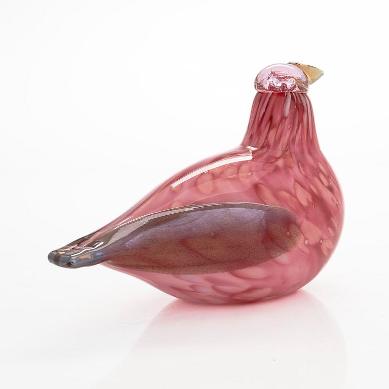 Oiva Toikka, a 'Male Pine Grosbeak" glass bird, signed O. Toikka Nuutajärvi.