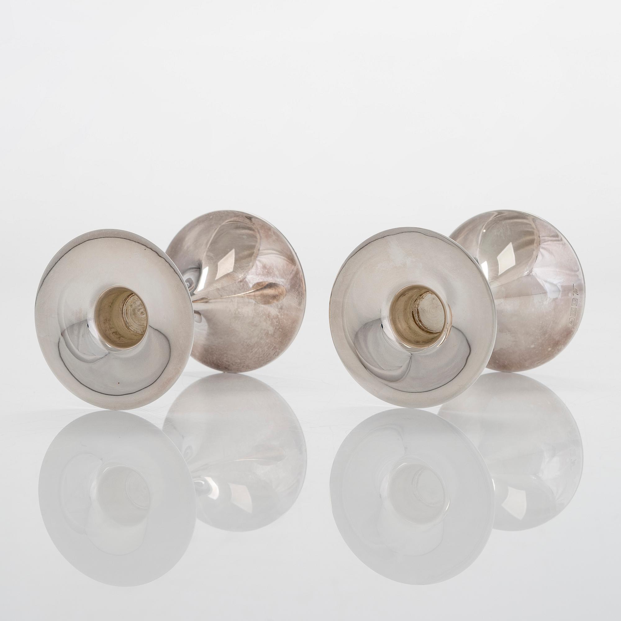 Tapio Wirkkala, a pair of 'Trumpet' silver candlesticks, Kultakeskus, Hämeenlinna 2011.