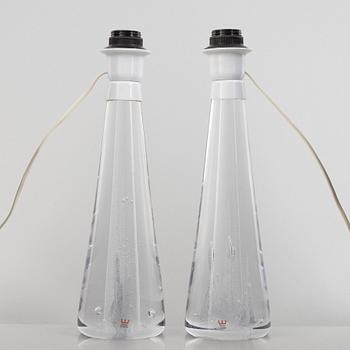 Vicke Lindstrand, bordslampor, ett par, Kosta.