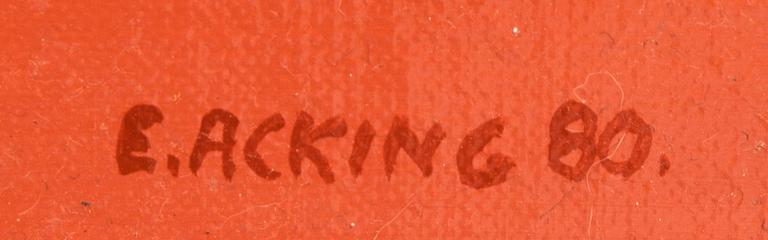 Eva Acking, olja på pannå signerad.