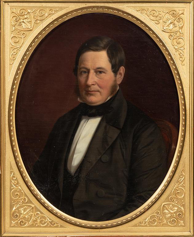 Frederik Ludvig Storch, olja på duk, ett par, signerade och daterade 1856.