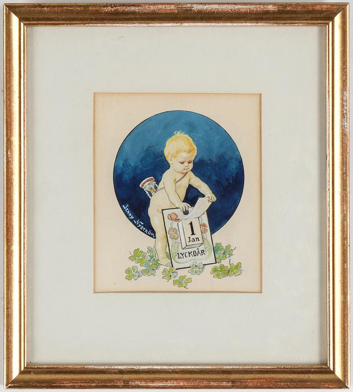 JENNY NYSTRÖM, akvarell, signerad Jenny Nyström.