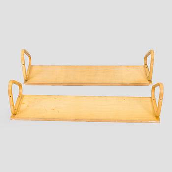 Alvar Aalto, two '112B' shelves, Artek, late 20th century.