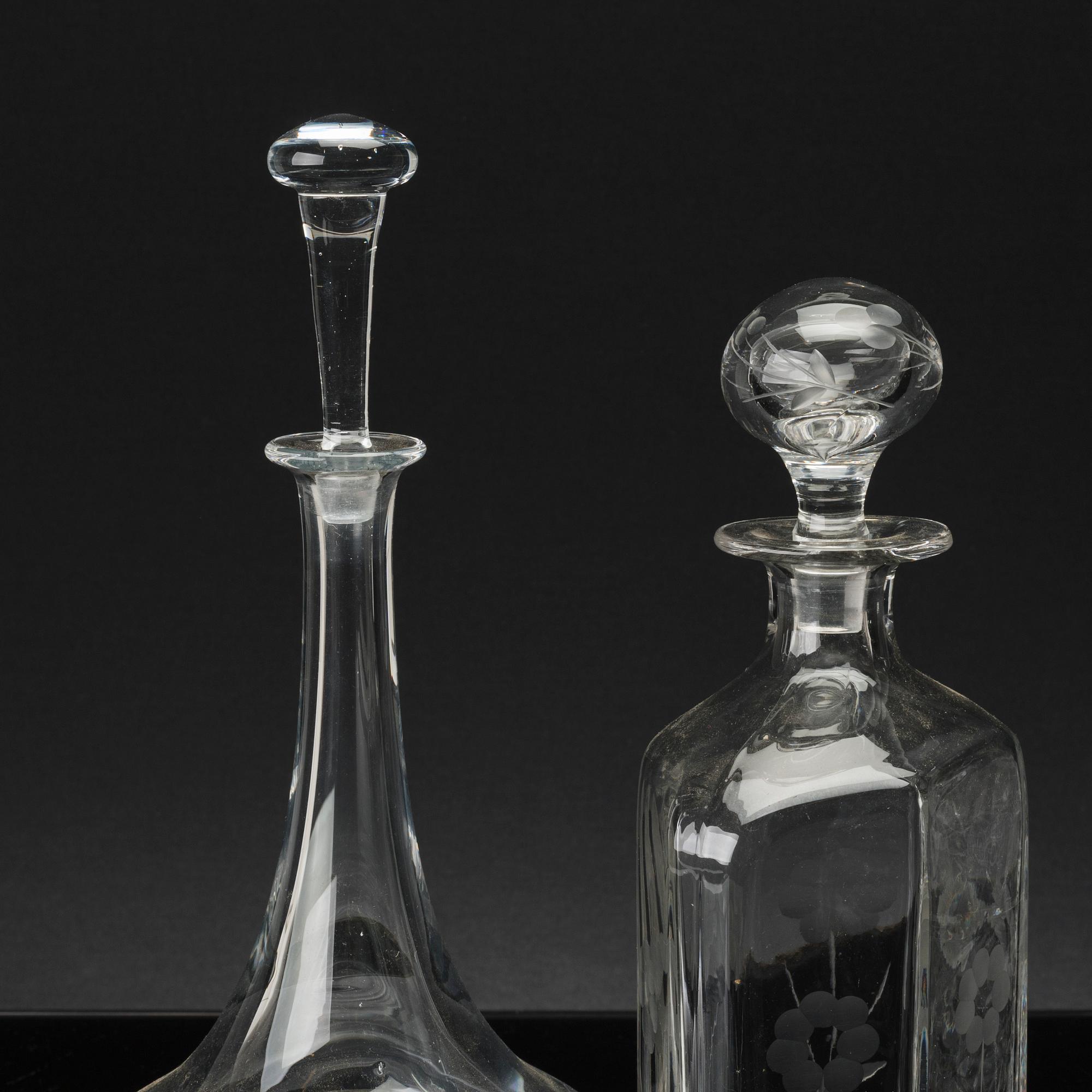 KARAFFER, 4 st, glas, 1900-tal,