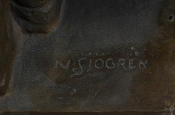 NILS SJÖGREN, skulptur, brons, signerad.