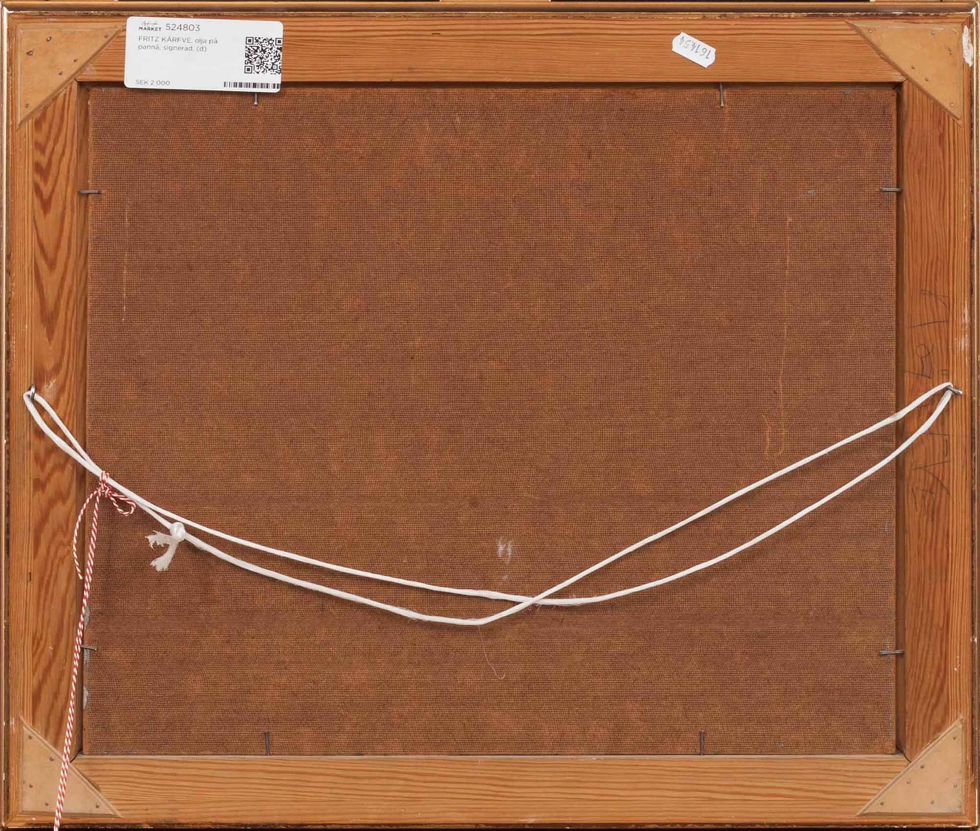 FRITZ KÄRFVE, olja på pannå, signerad.