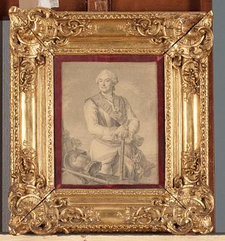 JACOB GILLBERG "Axel von Fersen dä" (1719-1794). Blyertsteckning.