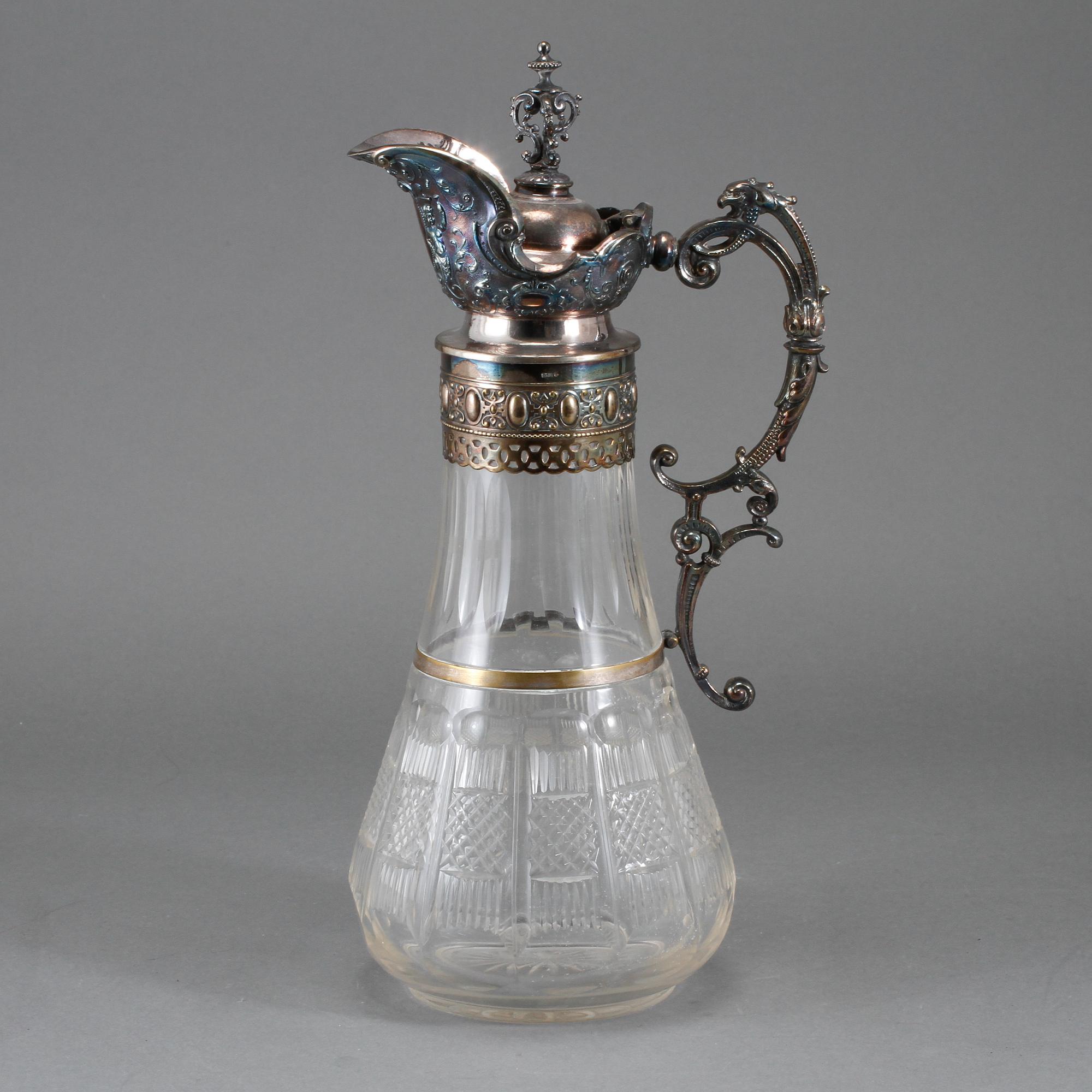 VINKANNA, glas och nysilver, sent 1800-tal.