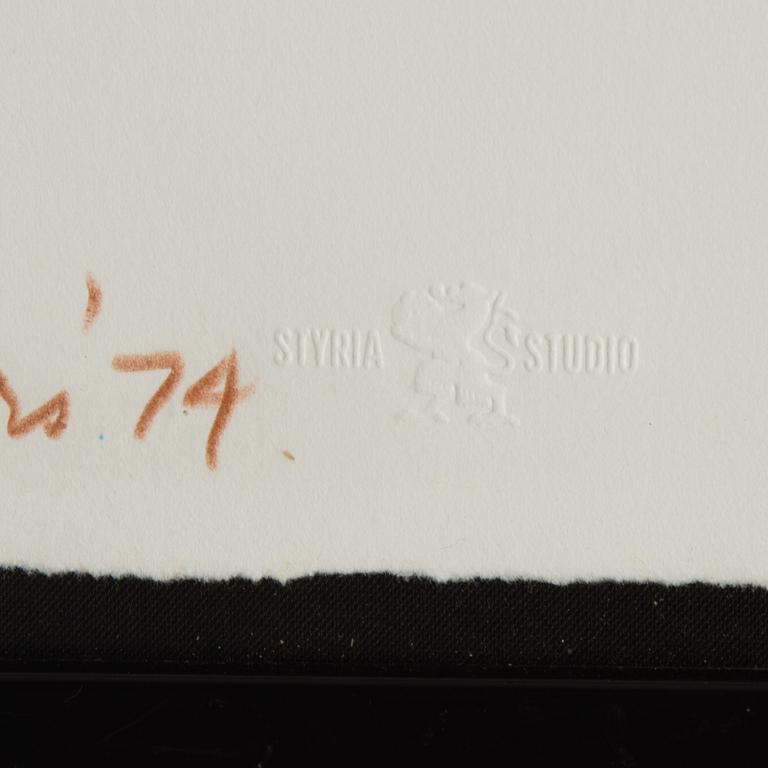 LARRY RIVERS, färglitografi, signerad, daterad -74 och numrerad 82/90.