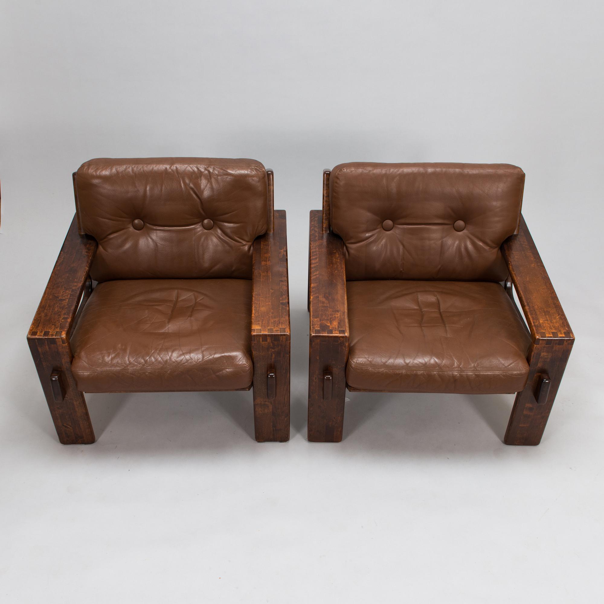 Esko Pajamies, a pair of 1970's 'Bonanza' armchairs for Asko, Finland.