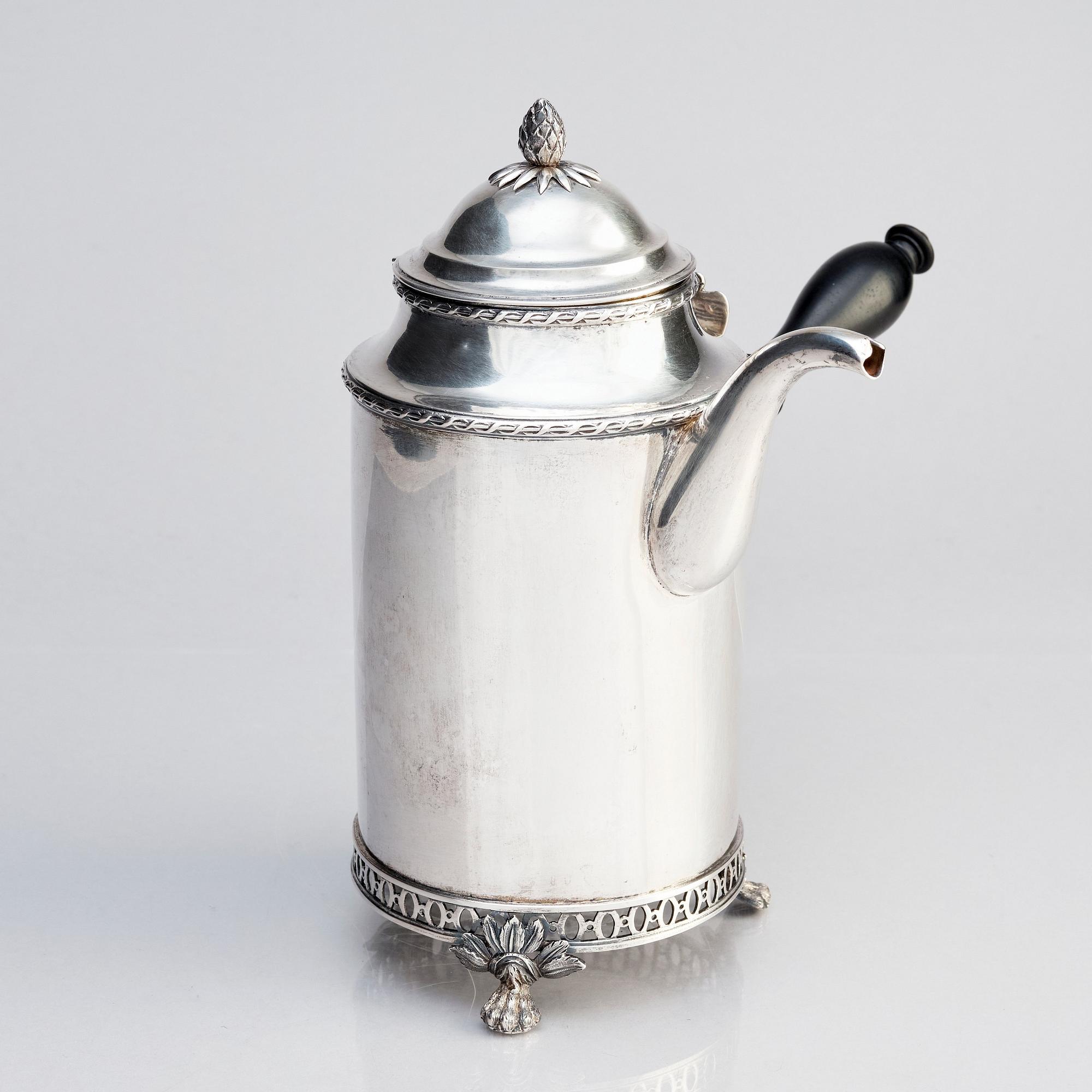 A Swedish silver coffee-pot, mark of Stephan Westerstråhle, Stockholm 1797.