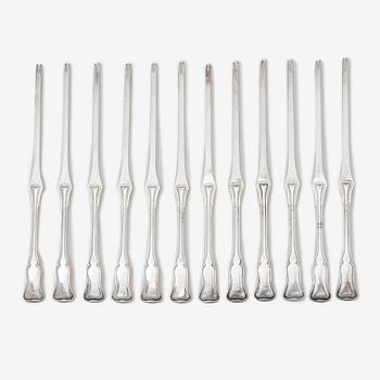 Hummergafflar, 12 st, silver, 1900-tal.