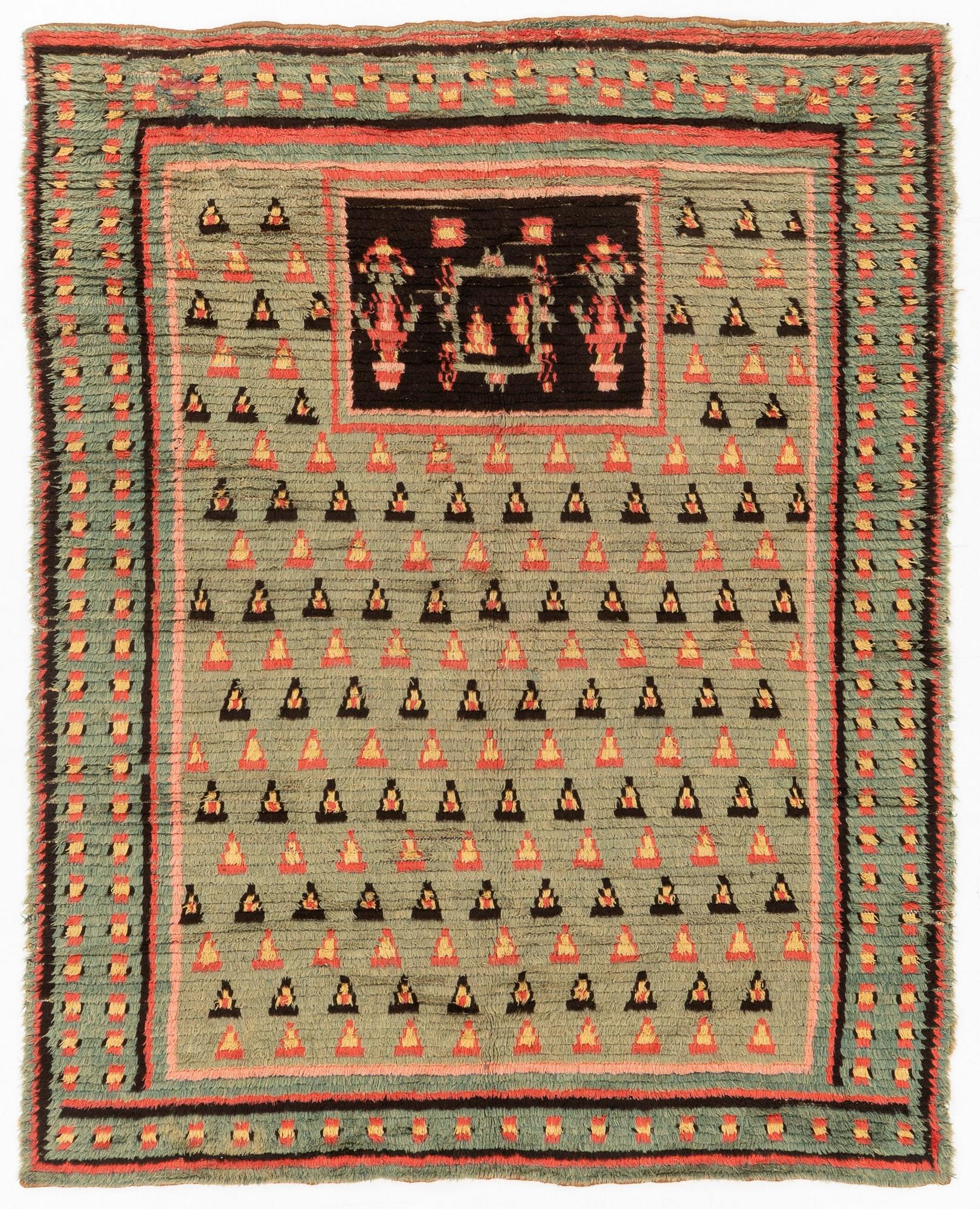 A dubble piled Finish bed cover, ca 188 x 146 cm.