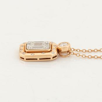 Baguette and brilliant cut diamond necklace.