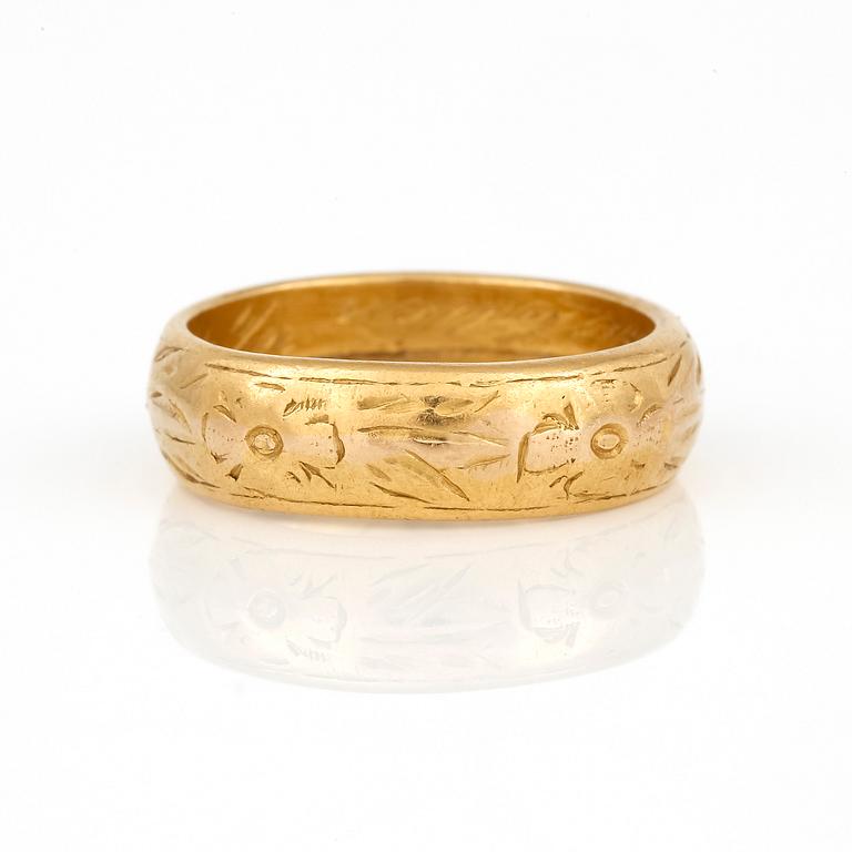 RING, Jensens, Stockholm, 1946. 23K guld.