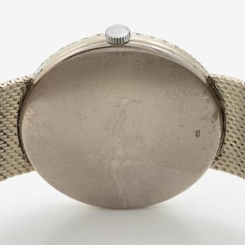 Wristwatch, 18K white gold/diamonds, 34 mm.