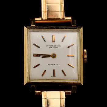 DAMARMBANDSUR, 18 k guld, International Watch Co, Automatic. Total vikt med urverk ca 37 gram.