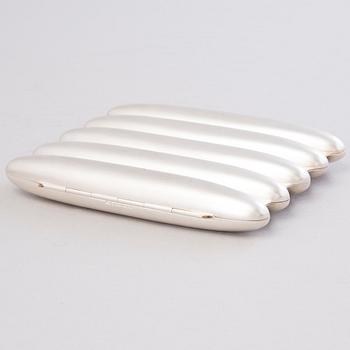 CIGARRETUI, CIGARETTETUI ja GLASÖGONFODRAL, silver, Åbo och Tavastehus 1950-1960-tal.
