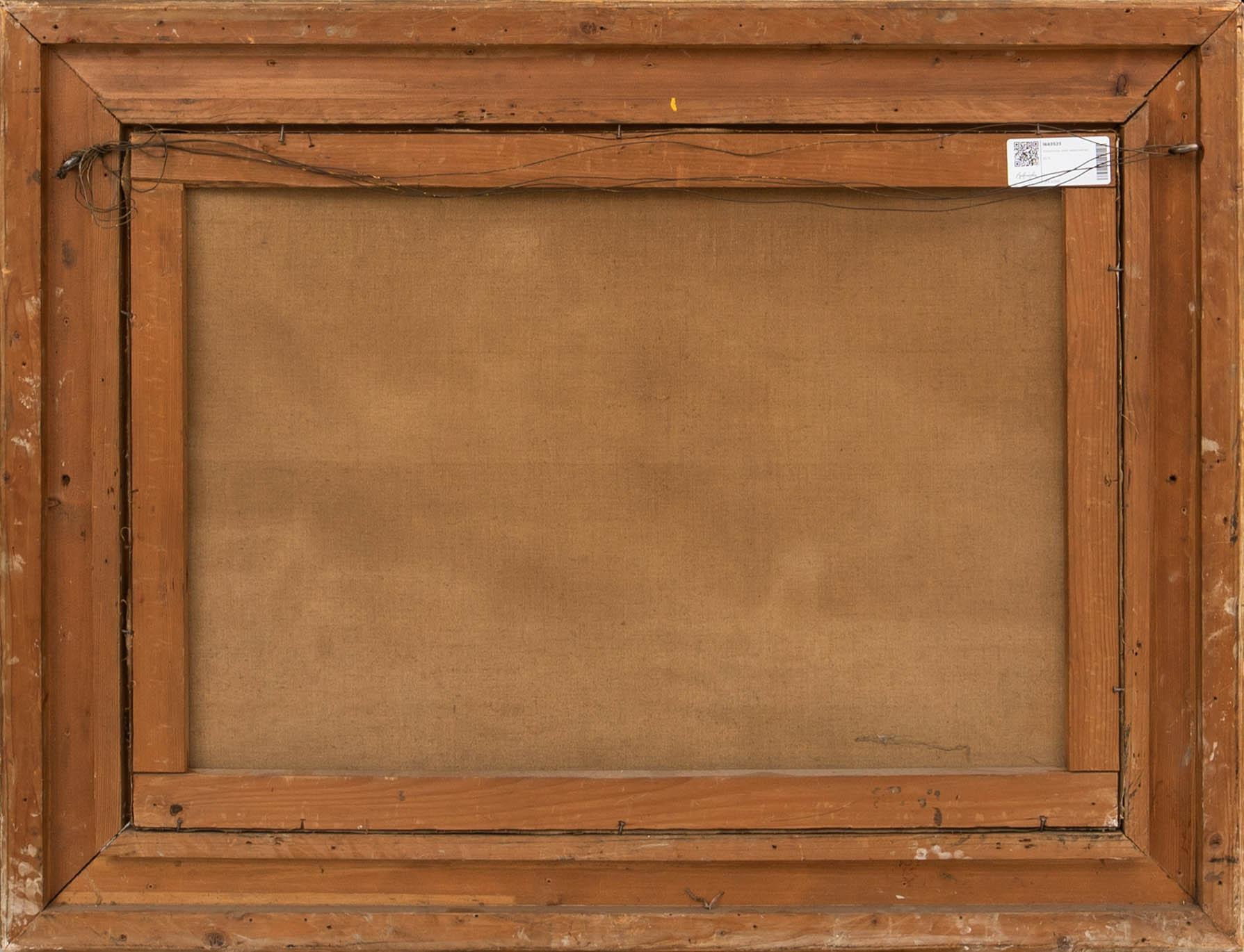 Winter scene with windmills.