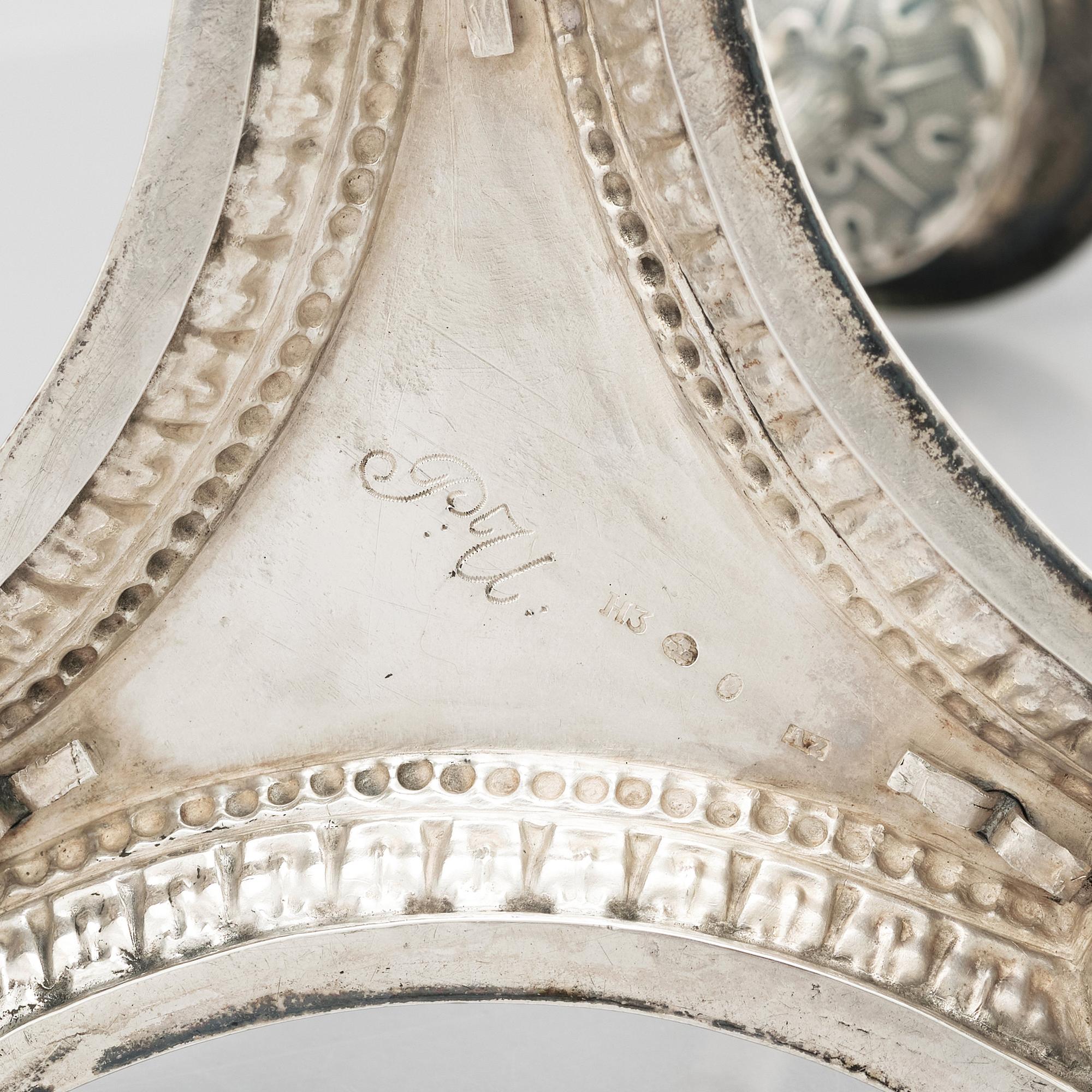 Four Swedish early 19th Century silver candlesticks, mark of Adolf Zethelius, Stockholm 1814 and 1818.